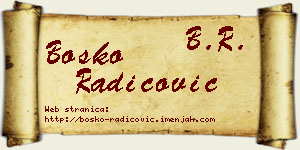Boško Radicović vizit kartica